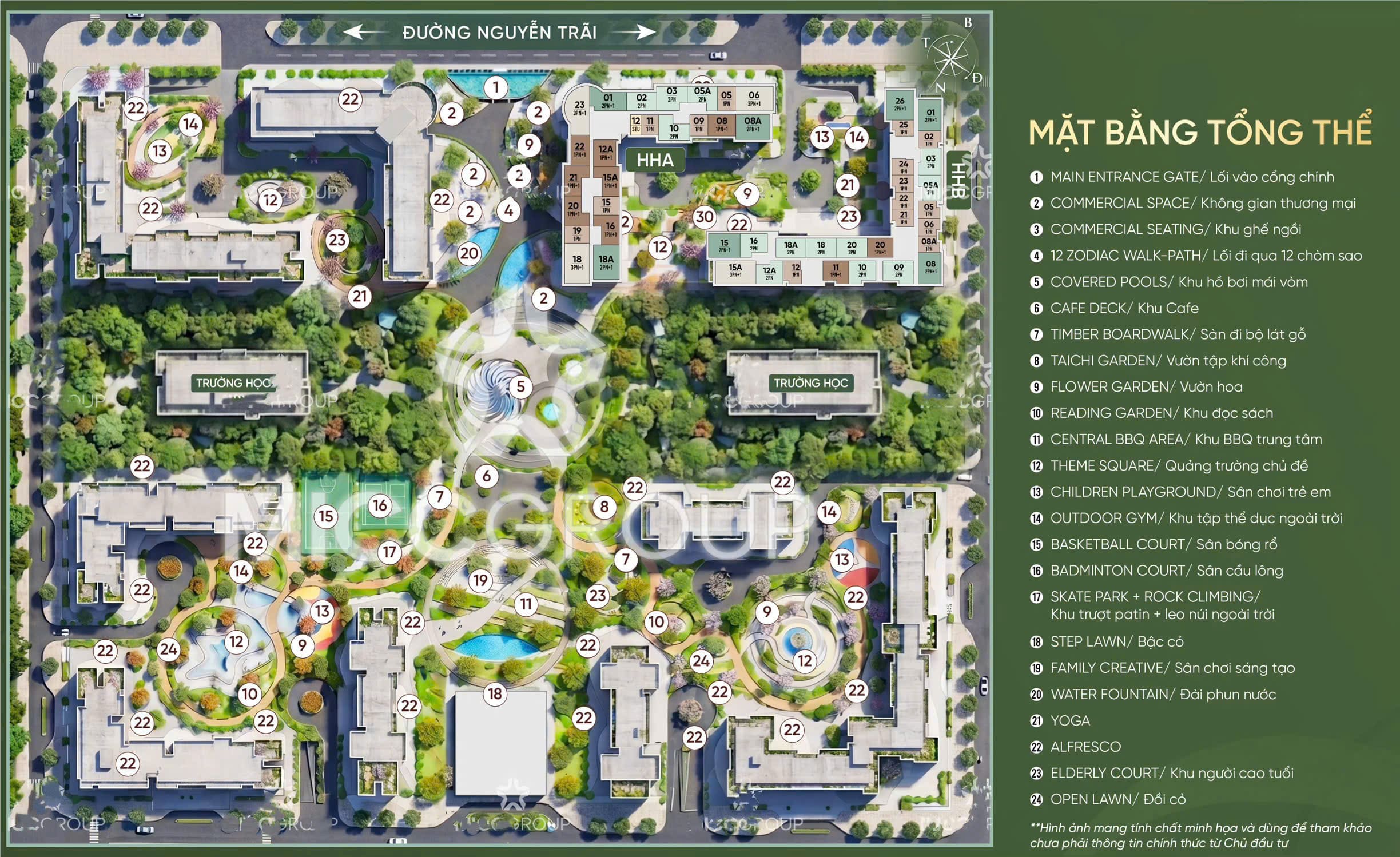 Mặt bằng tổng thể dự án Lumiere Hà Nội Seasons Garden Nguyễn Trãi - Masterise Homes Cao Xà Lá
